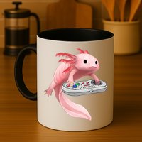Axolotl Fish Playing Video Game White-Axolotl Lizard Gamers Mug