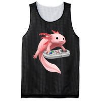 Axolotl Fish Playing Video Game White-Axolotl Lizard Gamers Mesh Reversible Basketball Jersey Tank