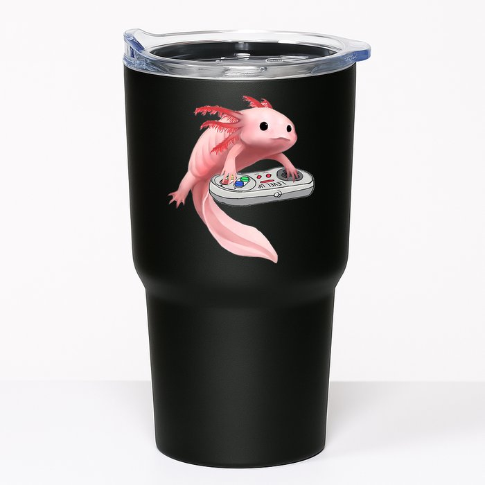 Axolotl Fish Playing Video Game White-Axolotl Lizard Gamers Tumbler