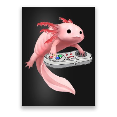 Axolotl Fish Playing Video Game White-Axolotl Lizard Gamers Poster