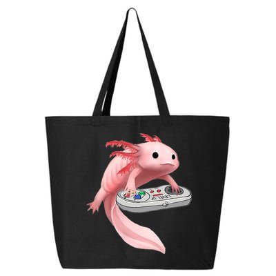 Axolotl Fish Playing Video Game White-Axolotl Lizard Gamers 25L Jumbo Tote