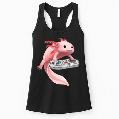 Axolotl Fish Playing Video Game White-Axolotl Lizard Gamers Womens Tank Top