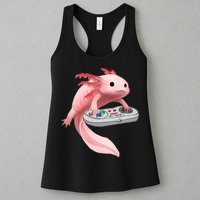 Axolotl Fish Playing Video Game White-Axolotl Lizard Gamers Womens Tank Top