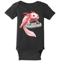 Axolotl Fish Playing Video Game White-Axolotl Lizard Gamers Baby Bodysuit