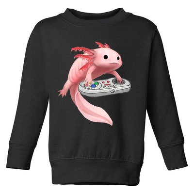 Axolotl Fish Playing Video Game White-Axolotl Lizard Gamers Toddler Sweatshirt