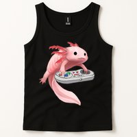 Axolotl Fish Playing Video Game White-Axolotl Lizard Gamers Tank Top