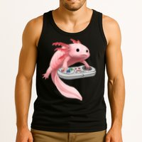 Axolotl Fish Playing Video Game White-Axolotl Lizard Gamers Tank Top