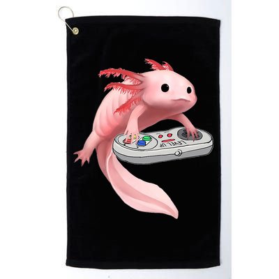 Axolotl Fish Playing Video Game White-Axolotl Lizard Gamers Golf Towel
