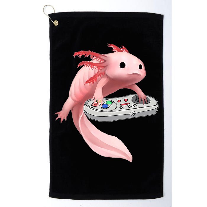 Axolotl Fish Playing Video Game White-Axolotl Lizard Gamers Golf Towel