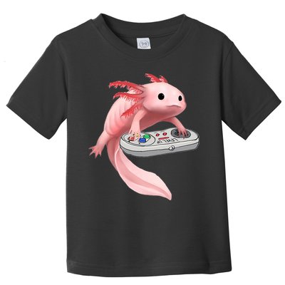 Axolotl Fish Playing Video Game White-Axolotl Lizard Gamers Toddler T-Shirt