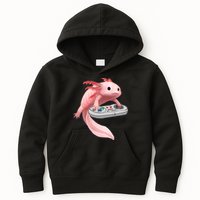 Axolotl Fish Playing Video Game White-Axolotl Lizard Gamers Kids Hoodie