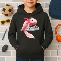 Axolotl Fish Playing Video Game White-Axolotl Lizard Gamers Kids Hoodie