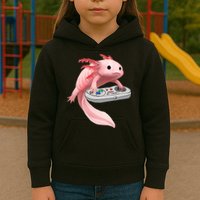 Axolotl Fish Playing Video Game White-Axolotl Lizard Gamers Kids Hoodie