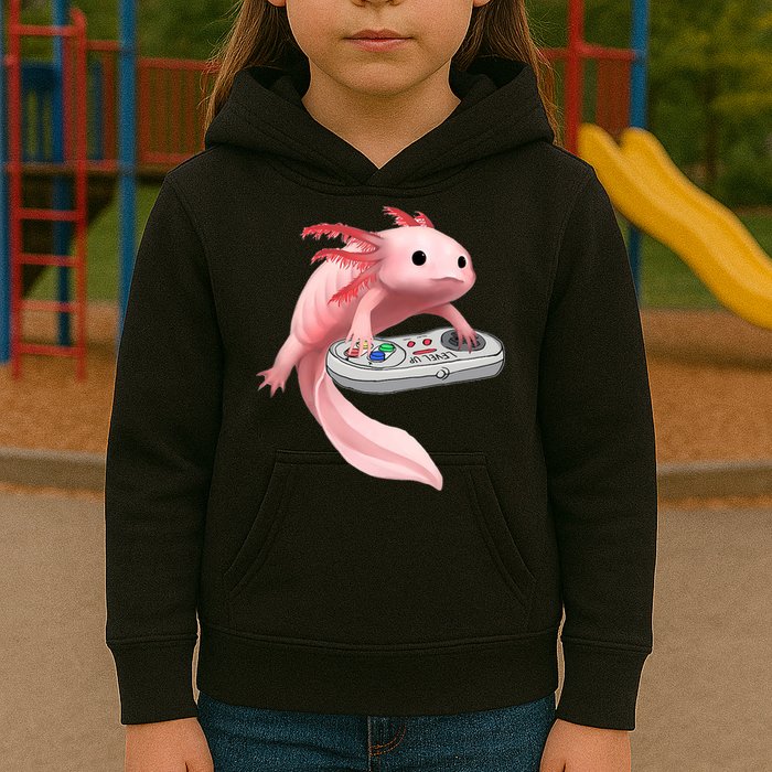 Axolotl Fish Playing Video Game White-Axolotl Lizard Gamers Kids Hoodie