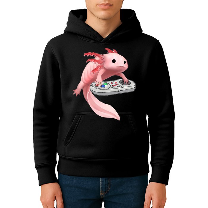 Axolotl Fish Playing Video Game White-Axolotl Lizard Gamers Kids Hoodie