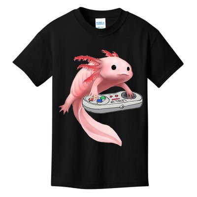 Axolotl Fish Playing Video Game White-Axolotl Lizard Gamers Kids T-Shirt