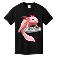 Axolotl Fish Playing Video Game White-Axolotl Lizard Gamers Kids T-Shirt