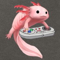 Axolotl Fish Playing Video Game White-Axolotl Lizard Gamers Cotton Canvas Backpack