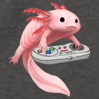 Axolotl Fish Playing Video Game White-Axolotl Lizard Gamers Vector Backpack