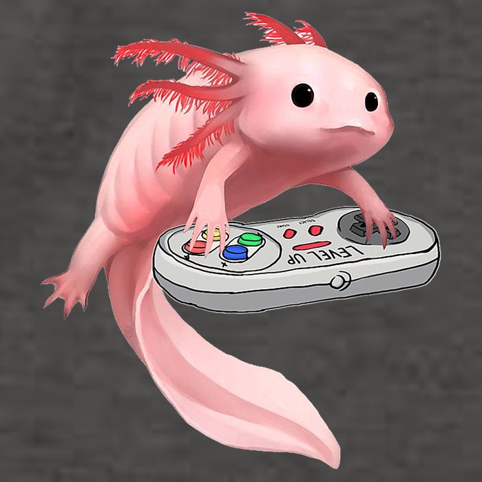 Axolotl Fish Playing Video Game White-Axolotl Lizard Gamers Vector Backpack