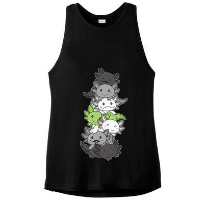 Agender Flag Pride Month Lgbtq Agender Axolotl Ladies PosiCharge Tri-Blend Wicking Tank