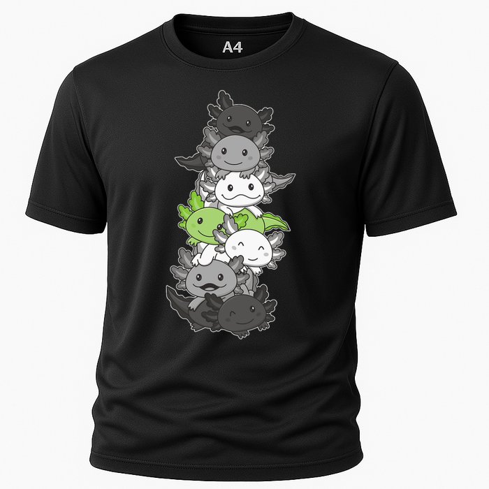 Agender Flag Pride Month Lgbtq Agender Axolotl Cooling Performance Crew T-Shirt