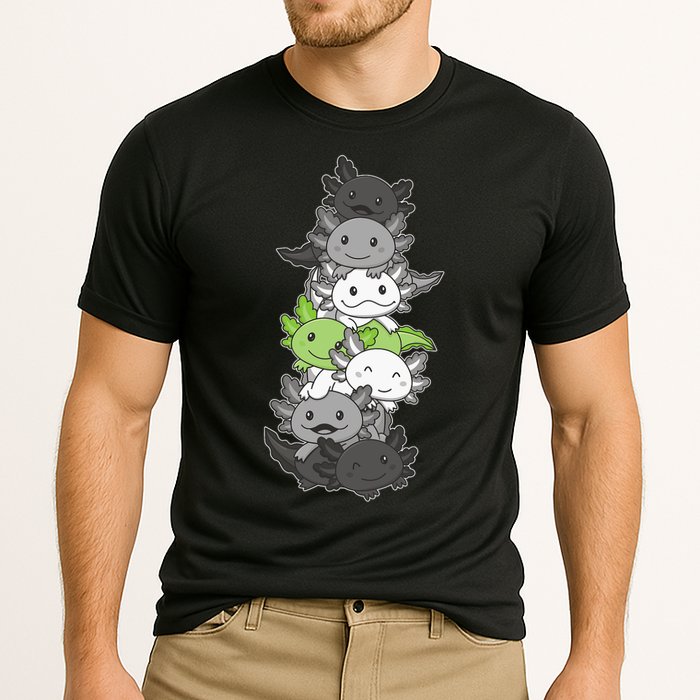 Agender Flag Pride Month Lgbtq Agender Axolotl Cooling Performance Crew T-Shirt