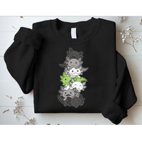 Agender Flag Pride Month Lgbtq Agender Axolotl Sweatshirt