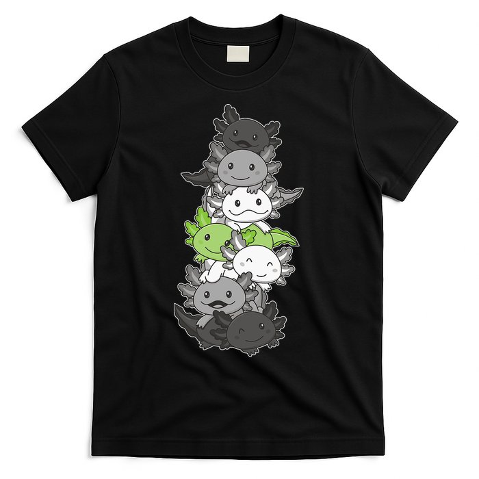 Agender Flag Pride Month Lgbtq Agender Axolotl T-Shirt