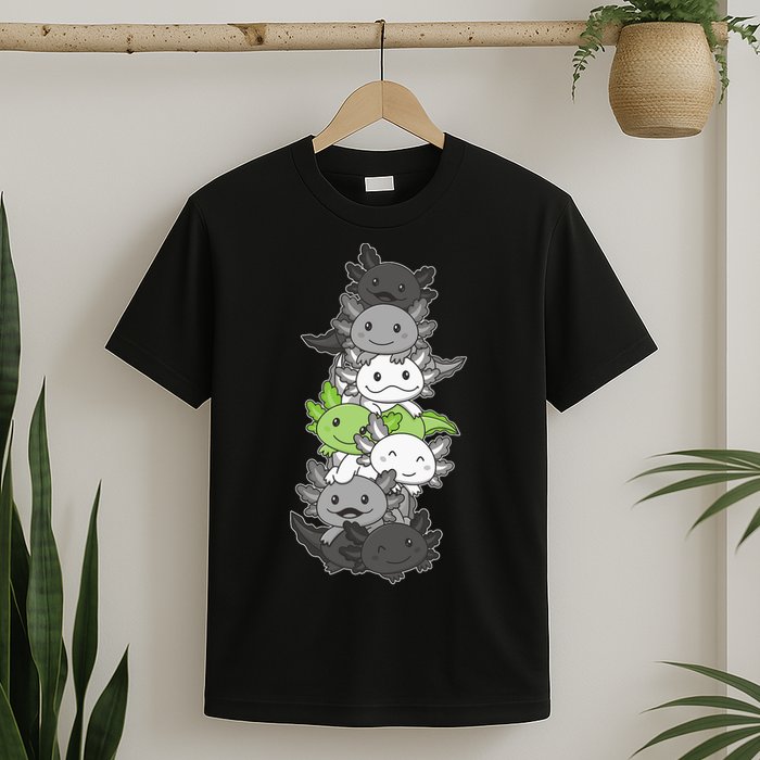 Agender Flag Pride Month Lgbtq Agender Axolotl T-Shirt