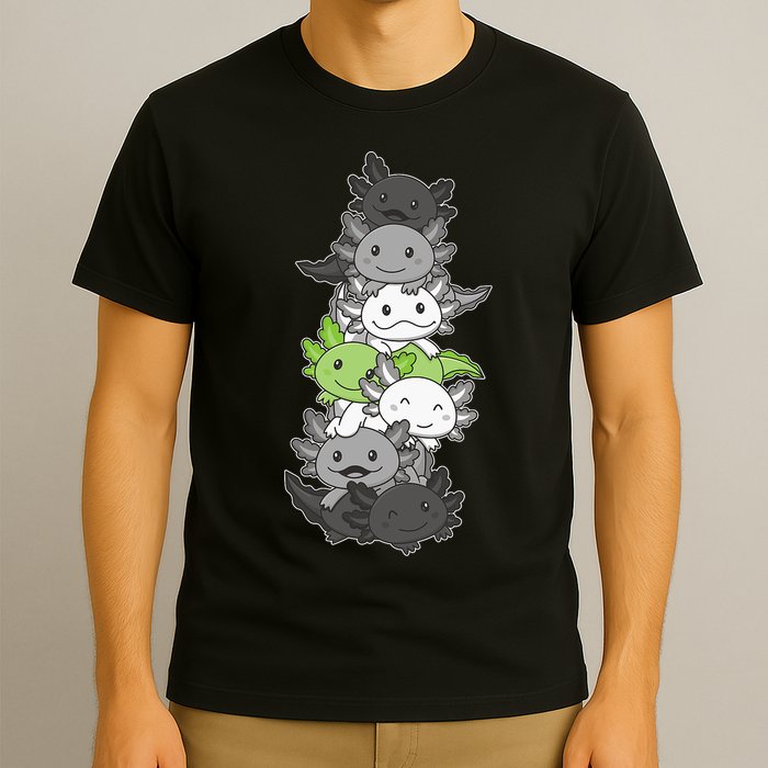 Agender Flag Pride Month Lgbtq Agender Axolotl T-Shirt