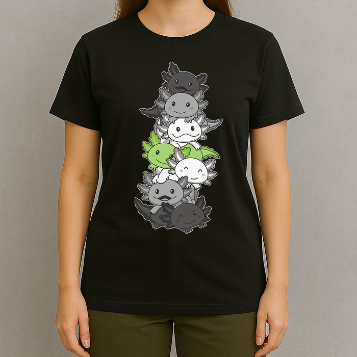 Agender Flag Pride Month Lgbtq Agender Axolotl T-Shirt