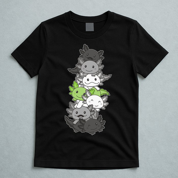 Agender Flag Pride Month Lgbtq Agender Axolotl T-Shirt