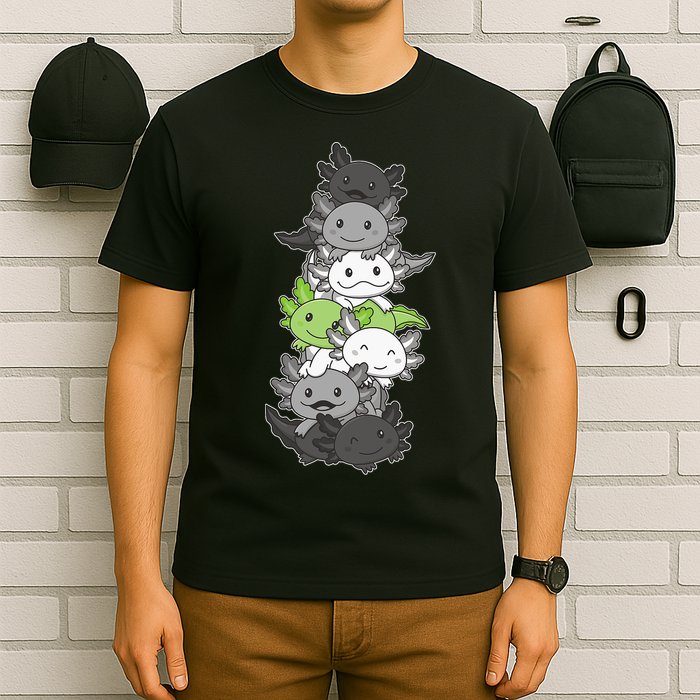 Agender Flag Pride Month Lgbtq Agender Axolotl T-Shirt