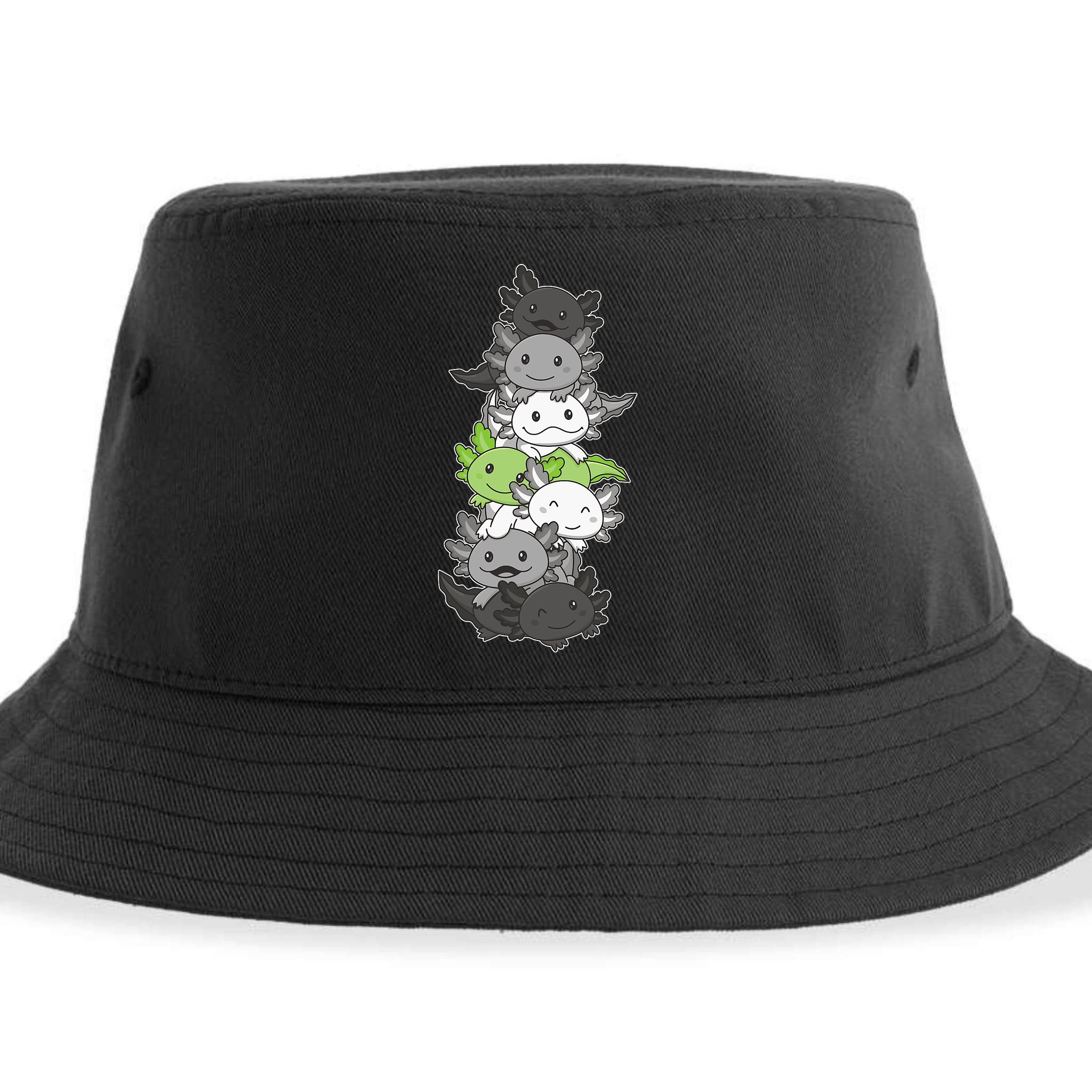 Agender Flag Pride Month Lgbtq Agender Axolotl Sustainable Bucket Hat