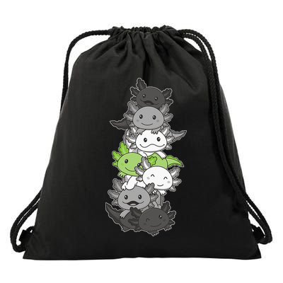 Agender Flag Pride Month Lgbtq Agender Axolotl Drawstring Bag