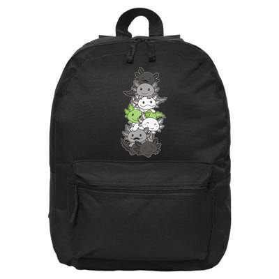 Agender Flag Pride Month Lgbtq Agender Axolotl 16 in Basic Backpack