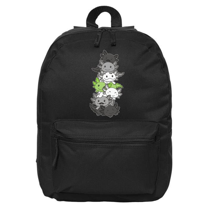 Agender Flag Pride Month Lgbtq Agender Axolotl 16 in Basic Backpack
