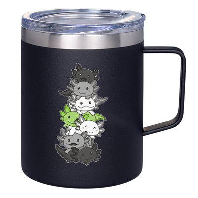 Agender Flag Pride Month Lgbtq Agender Axolotl 12oz Stainless Steel Coffee Mug
