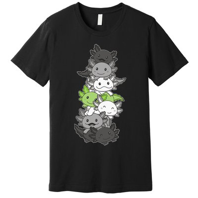 Agender Flag Pride Month Lgbtq Agender Axolotl Premium T-Shirt