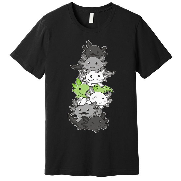 Agender Flag Pride Month Lgbtq Agender Axolotl Premium T-Shirt