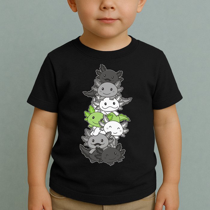 Agender Flag Pride Month Lgbtq Agender Axolotl Toddler T-Shirt