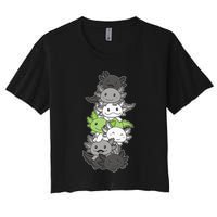Agender Flag Pride Month Lgbtq Agender Axolotl Women's Crop Top Tee