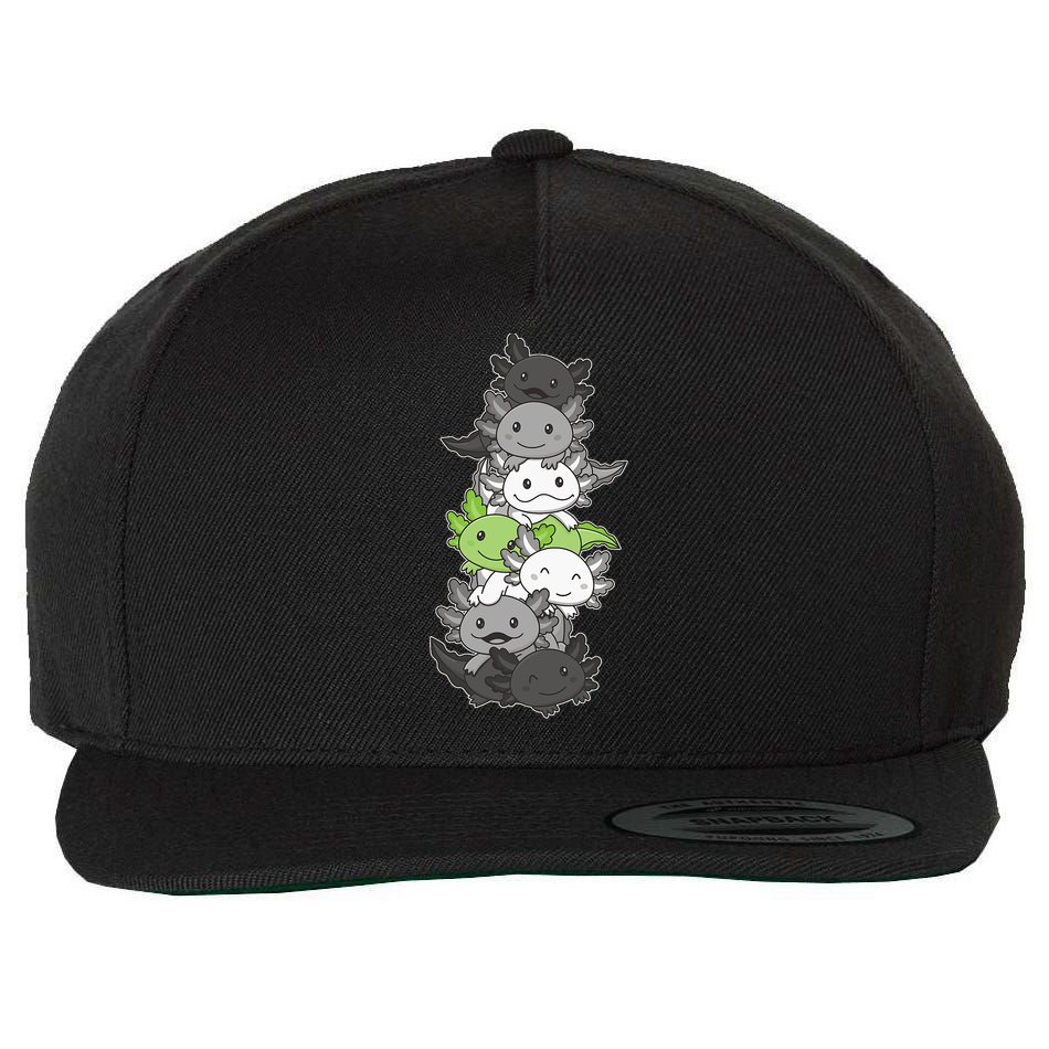 Agender Flag Pride Month Lgbtq Agender Axolotl Wool Snapback Cap