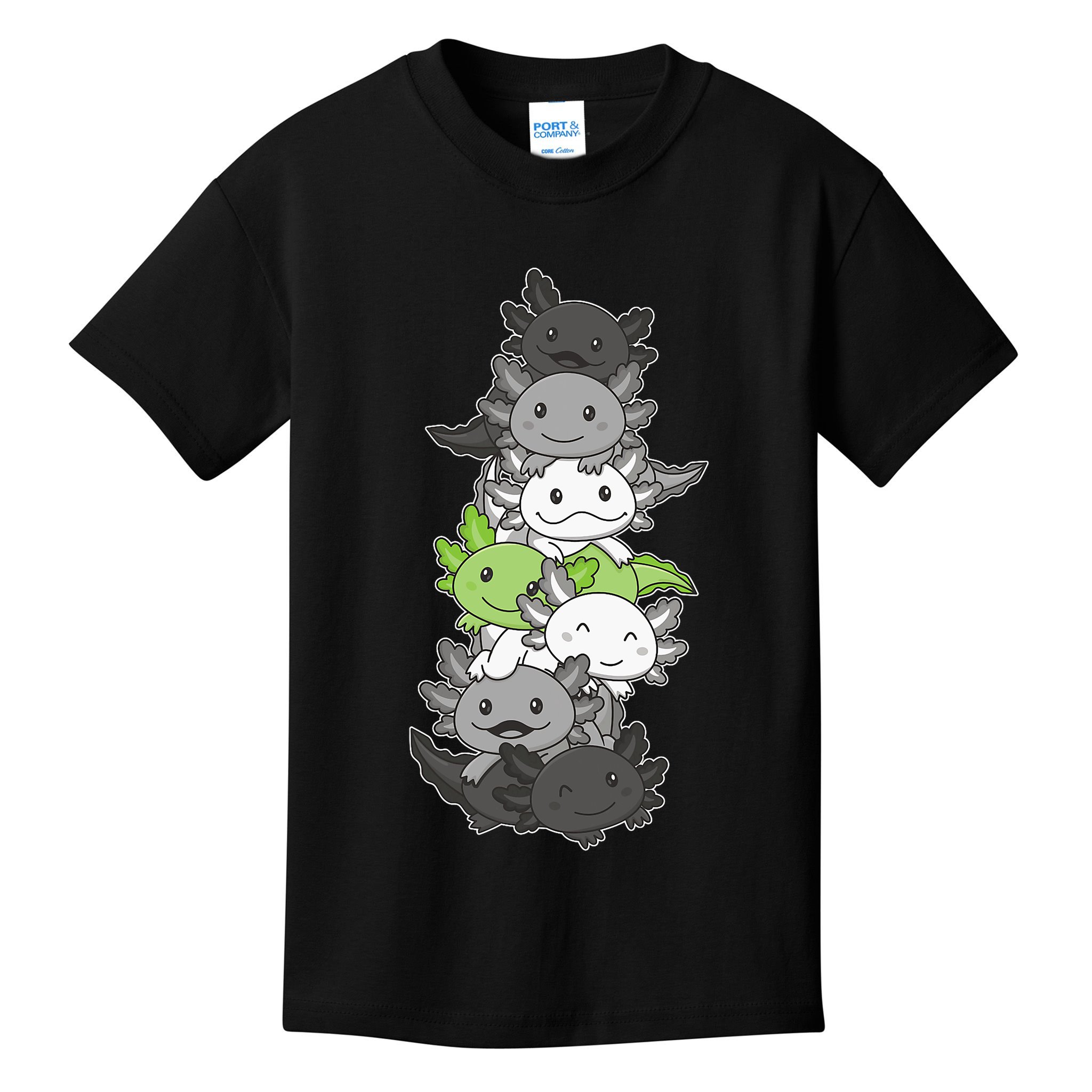 Agender Flag Pride Month Lgbtq Agender Axolotl Kids T-Shirt