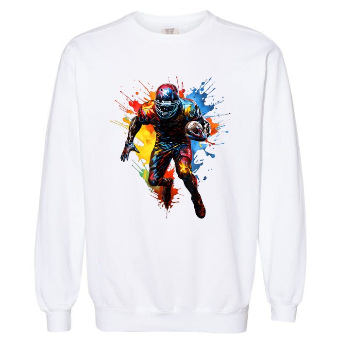 American Football Player Paint Garment-Dyed Sweatshirt