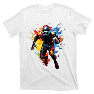 American Football Player Paint T-Shirt