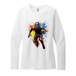 American Football Player Paint Womens CVC Long Sleeve Shirt