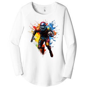 American Football Player Paint Women's Perfect Tri Tunic Long Sleeve Shirt