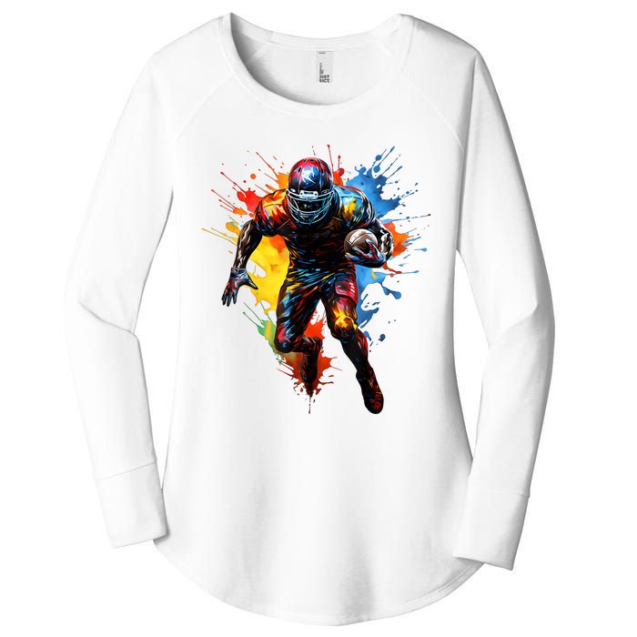 American Football Player Paint Women's Perfect Tri Tunic Long Sleeve Shirt